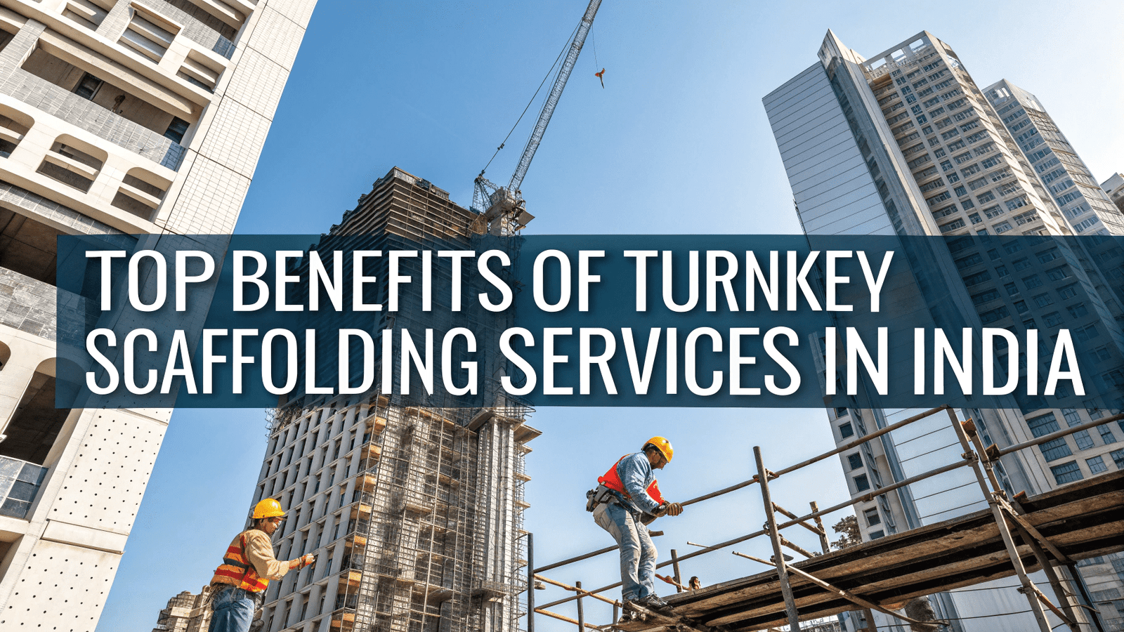 Turnkey Scaffolding Services in India at a modern construction site