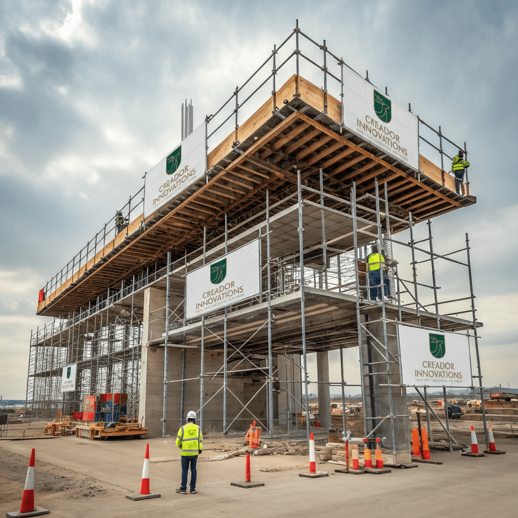 scaffolding image with creador innovations logo